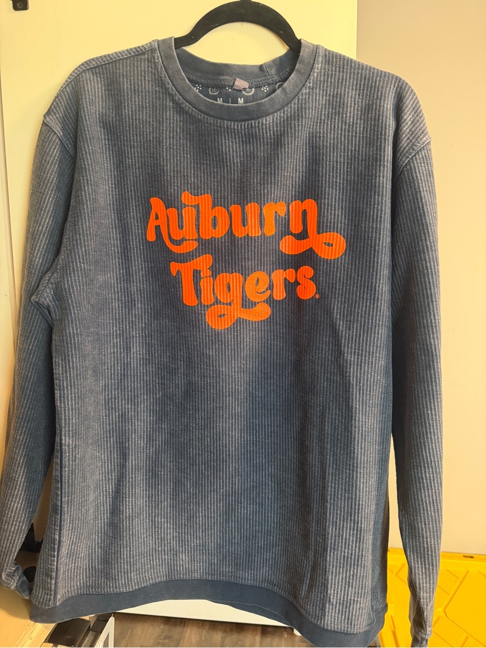 Auburn Tigers Blue Corded Crewneck Sweater